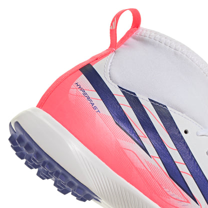 adidas F50 HyperFast League MID TF Turf Junior - Ftwr White/Solar Purple/Solar Turbo