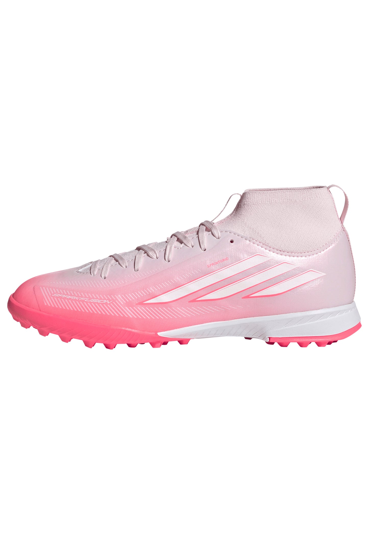 adidas F50 SparkFusion League TF Turf Soccer Shoes Junior - Solar Turbo/Ftwr White/Distilled Pink