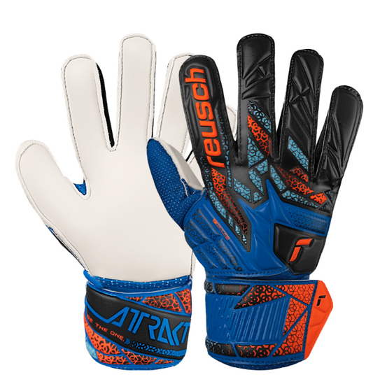 Reusch Attrakt Starter Solid Goalkeeper Gloves - Electric Blue/Shocking Orange
