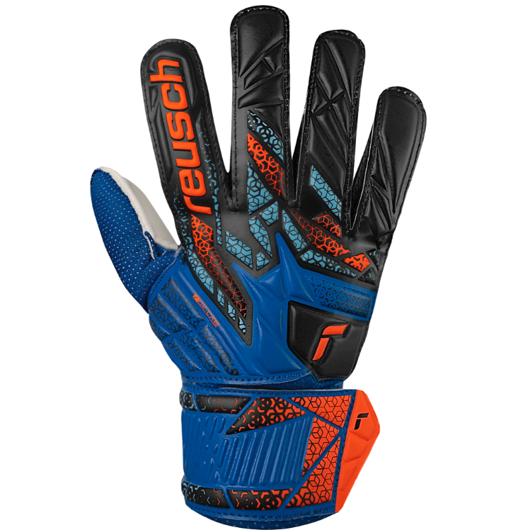 Reusch Attrakt Starter Solid Goalkeeper Gloves - Electric Blue/Shocking Orange