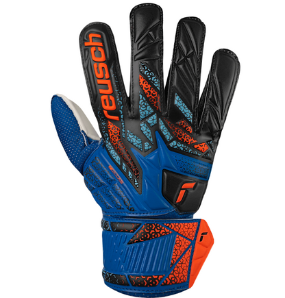 Reusch Attrakt Starter Solid Goalkeeper Gloves - Electric Blue/Shocking Orange