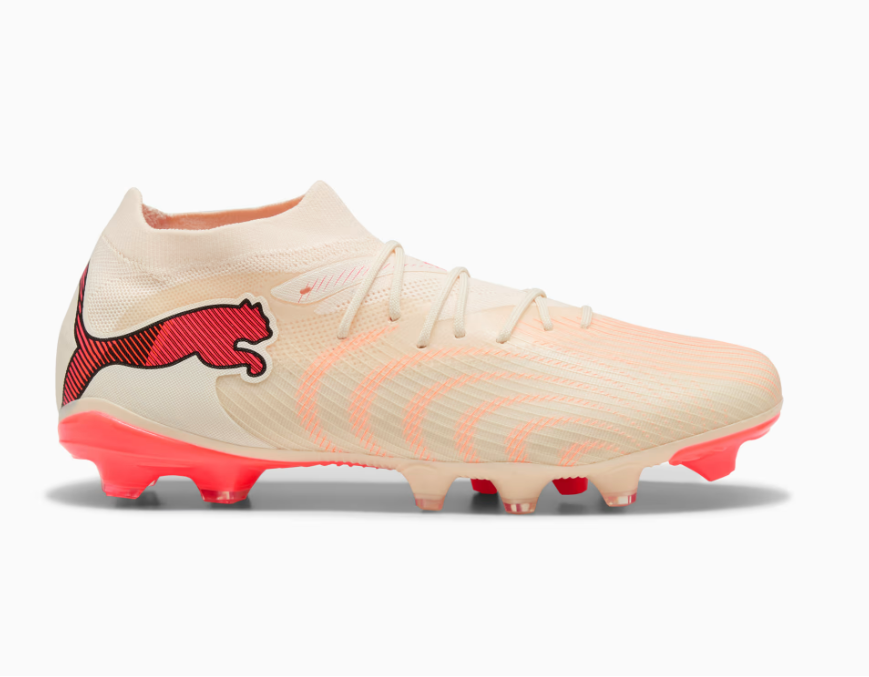 Puma Future 9 Match FG Firm Ground Soccer Shoes - Sugared Almond/ Puma White/ Ultra Red