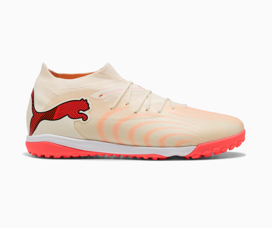 Puma Future 9 Match TF Turf Soccer Shoes - Sugared Almond/ Puma White/ Ultra Red