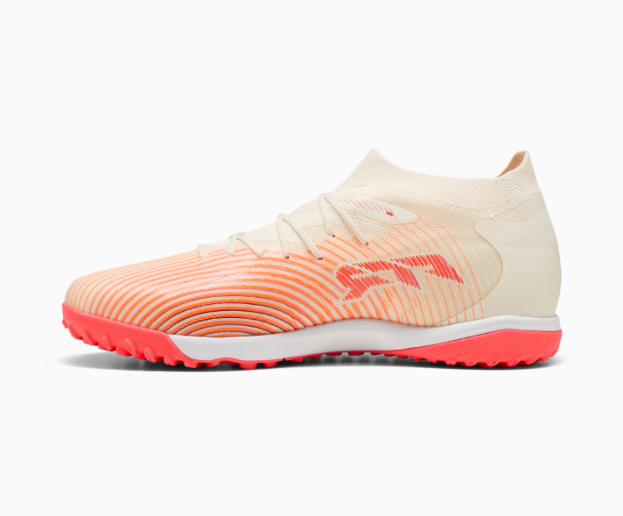 Puma Future 9 Match TF Turf Soccer Shoes - Sugared Almond/ Puma White/ Ultra Red