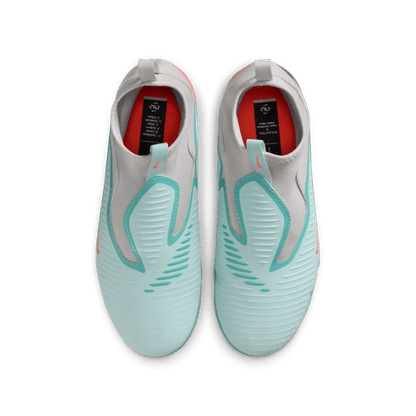 Nike United Junior Phantom 6 High Academy FG Firm Ground Soccer Cleat - Pistachio Frost/Hyper Orange