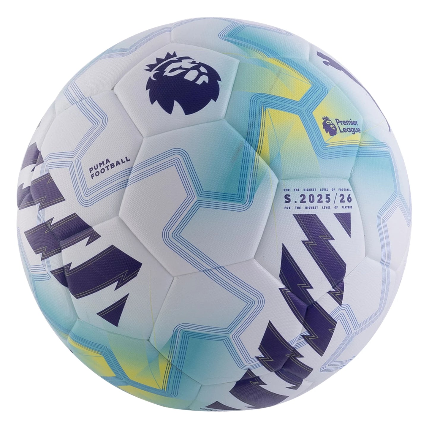 Puma Orbita Cup Premier League Soccer Ball - Puma White/ Team Aqua Ultra Blue/ Multicolour