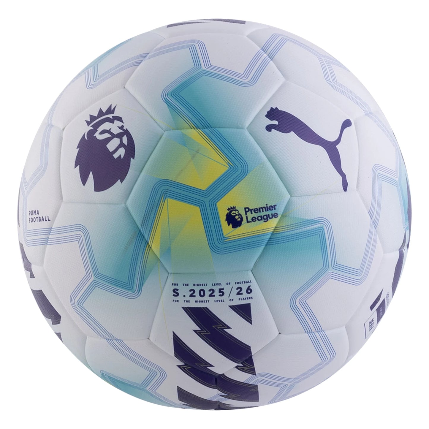 Puma Orbita Cup Premier League Soccer Ball - Puma White/ Team Aqua Ultra Blue/ Multicolour