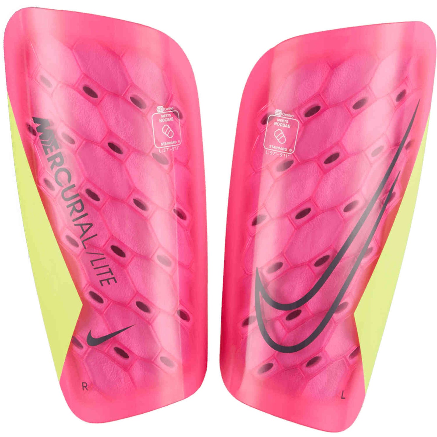 Nike Mercurial Lite Shinguards- Fuchsia/ Volt