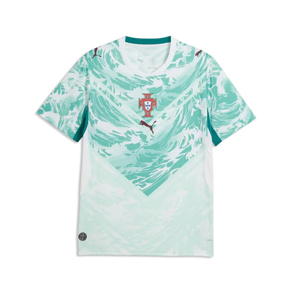 Men's Replica Puma Portugal Away Jersey 2026 - Puma White/ Green Lagoon