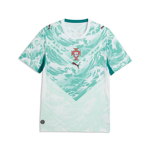 Men's Authentic Puma Portugal Away Jersey 2026 - Puma White/ Green Lagoon