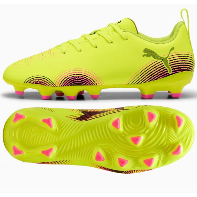 Future 8 Play FG/AG Firm Ground/ Artificial Ground Soccer Shoes Jr - Yellow Alert-Puma Black-Sun Struck