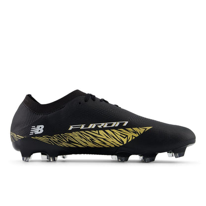 New Balance Furon Elite V8 FG/MG Firm Ground Soccer Shoes- Black/ White/ Gold