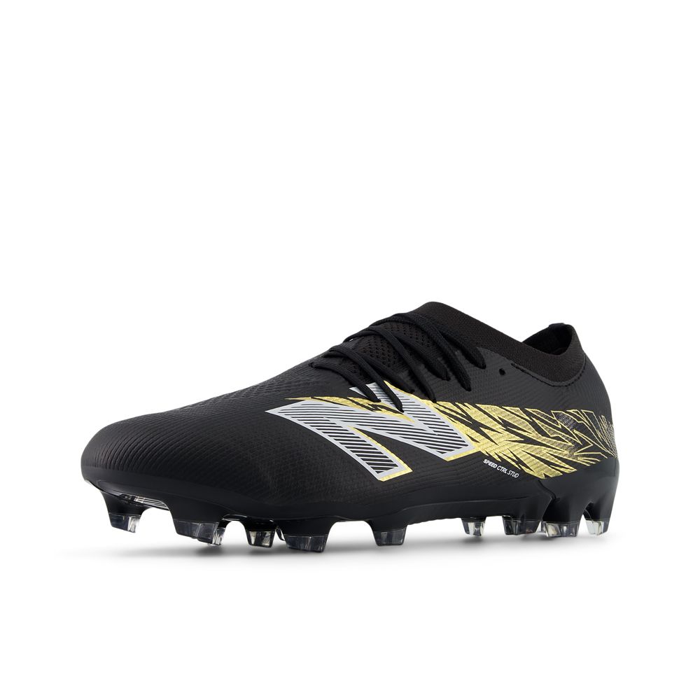 New Balance Furon Elite V8 FG/MG Firm Ground Soccer Shoes- Black/ White/ Gold