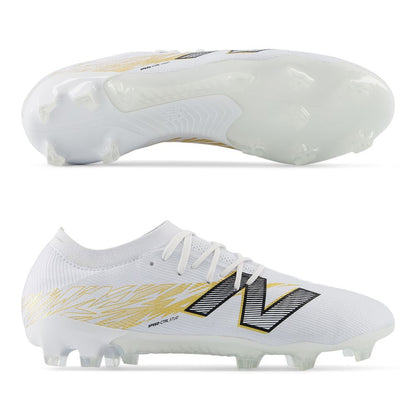 New Balance Furon Pro V8 FG/MG Firm Ground Soccer Shoes- White/ Silver/ Black