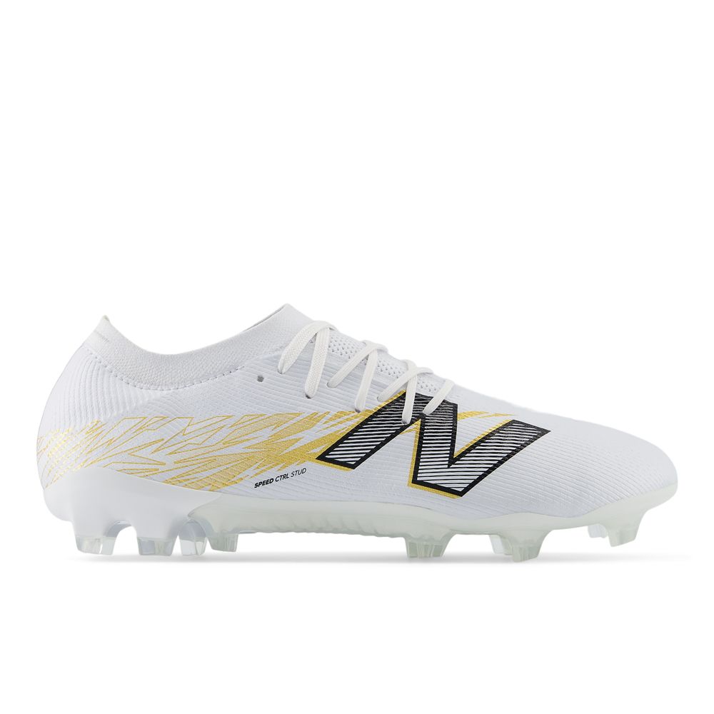 New Balance Furon Pro V8 FG/MG Firm Ground Soccer Shoes- White/ Silver/ Black