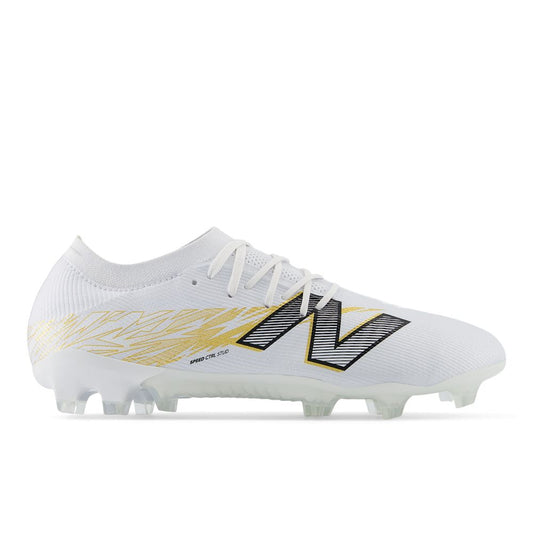 New Balance Furon Pro V8 FG/MG Firm Ground Soccer Shoes- White/ Silver/ Black