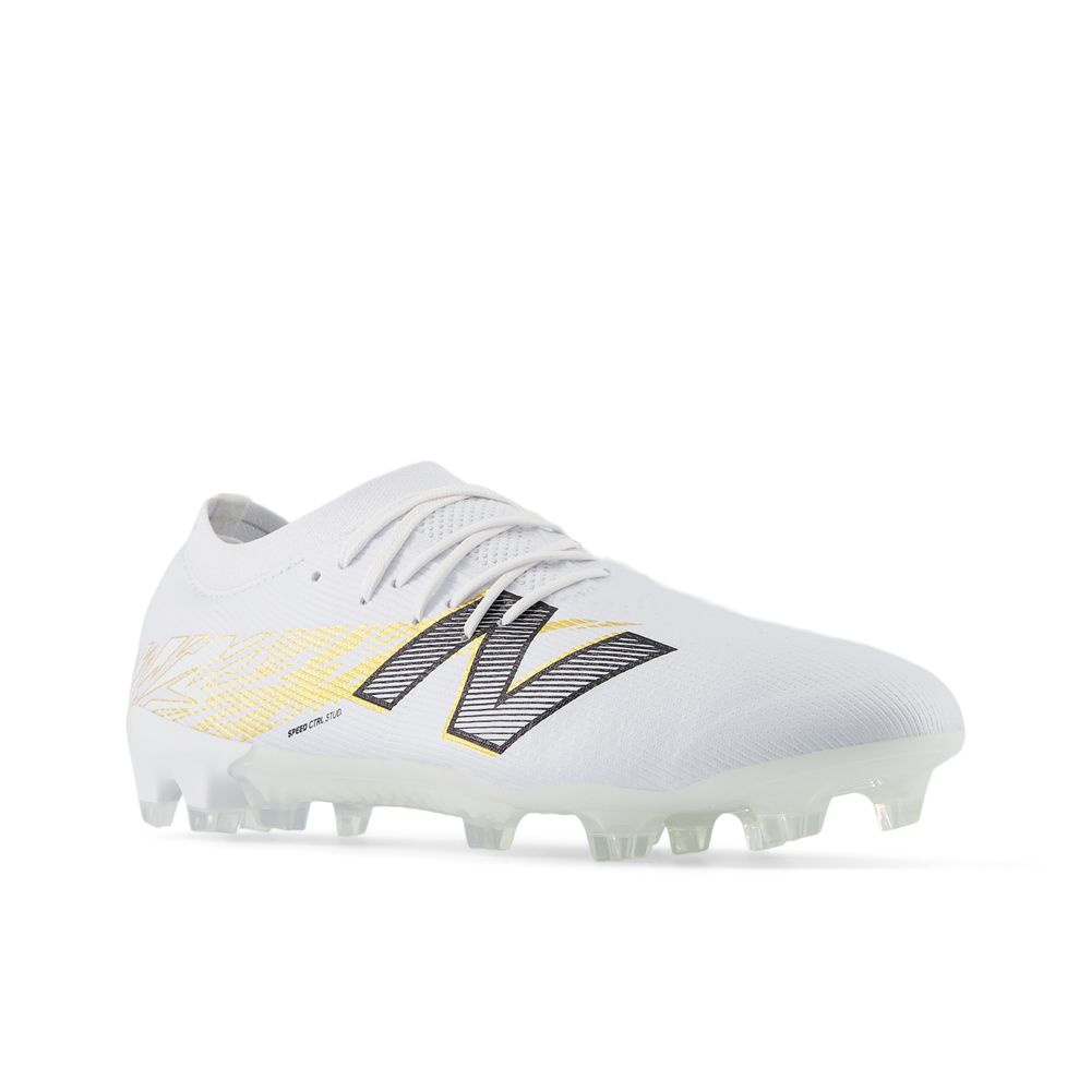 New Balance Furon Pro V8 FG/MG Firm Ground Soccer Shoes- White/ Silver/ Black