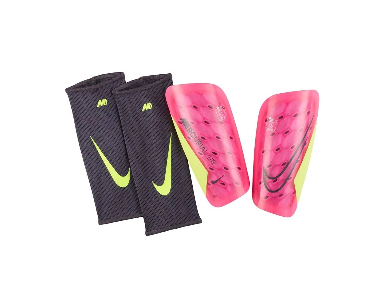 Nike Mercurial Lite Shinguards- Fuchsia/ Volt